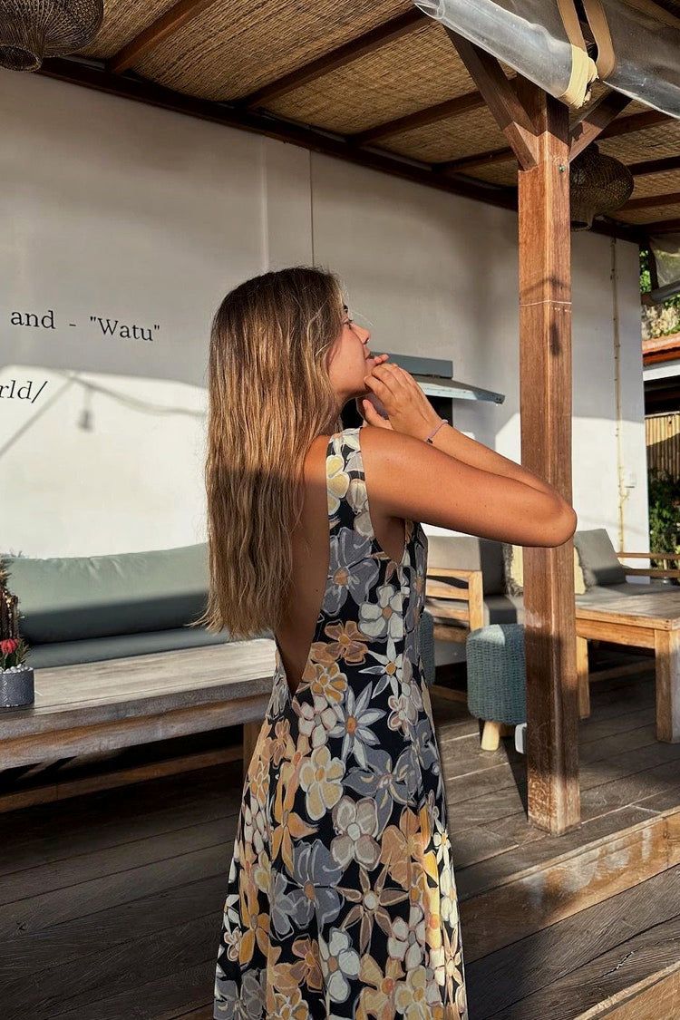 VRG GRL Art Of Bloom Bias Cut Maxi Dress // Black sold by Verge Girl product image thumbnail 3