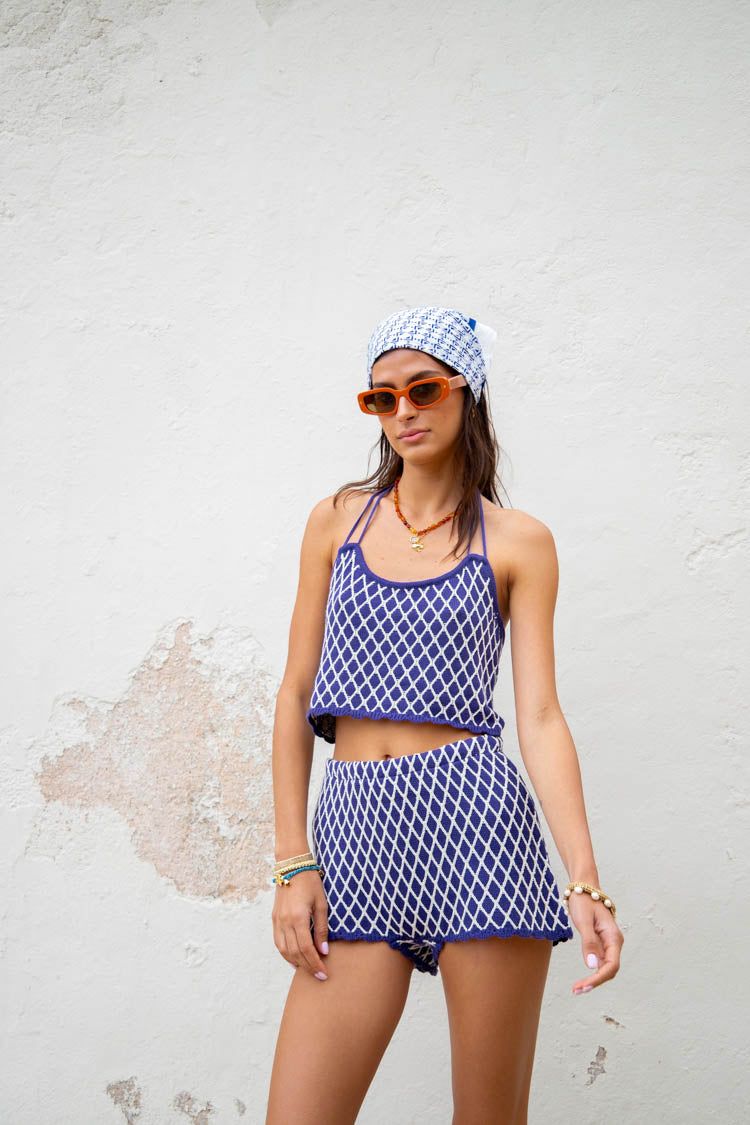 VRG GRL Inner Glow Knit Shorts // Navy sold by Verge Girl product image thumbnail 3