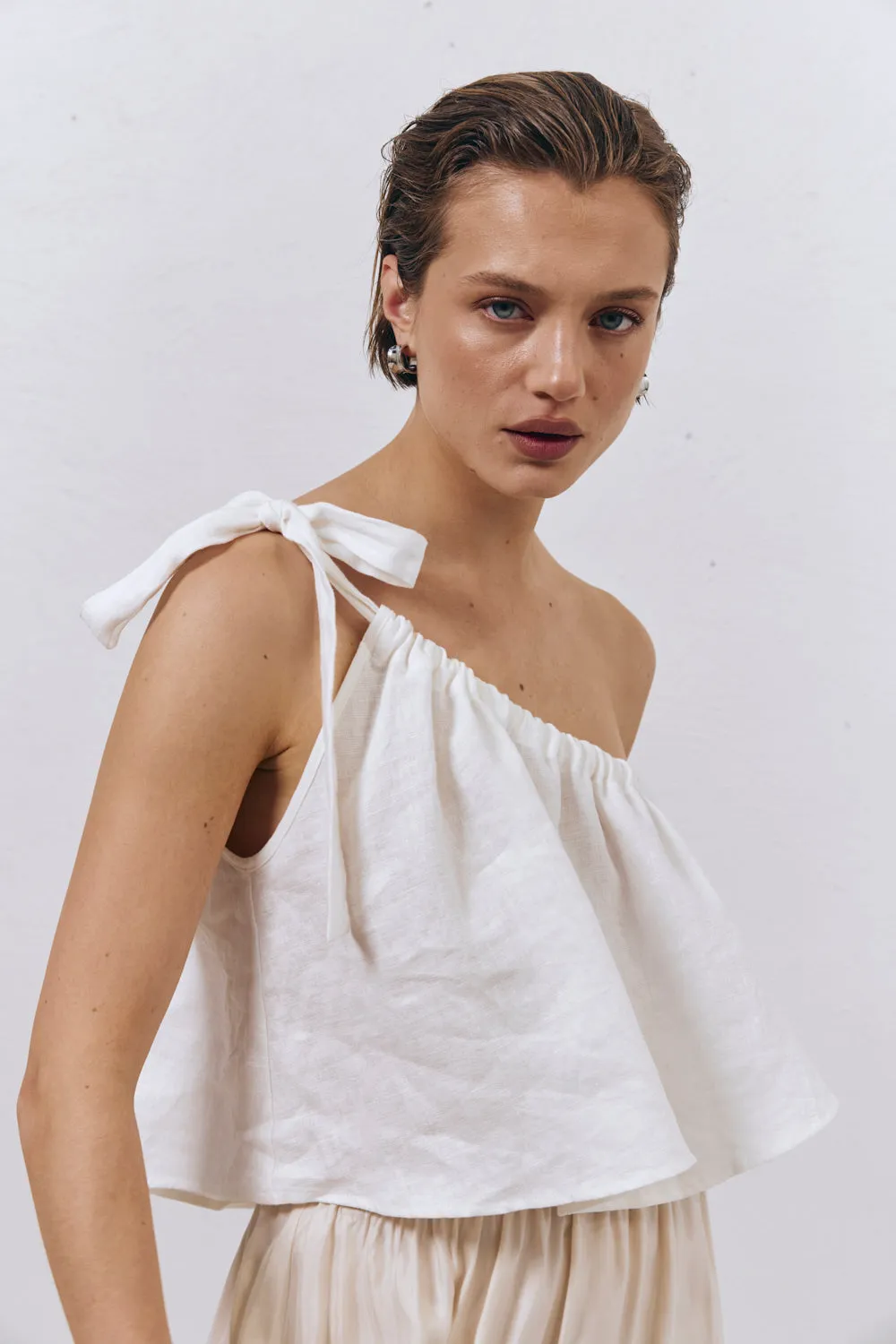 Slow Living Linen Top White sold by Verge Girl product image thumbnail 4