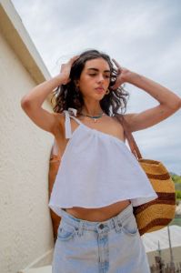 VRG GRL Slow Living Linen Top // White sold by Verge Girl
