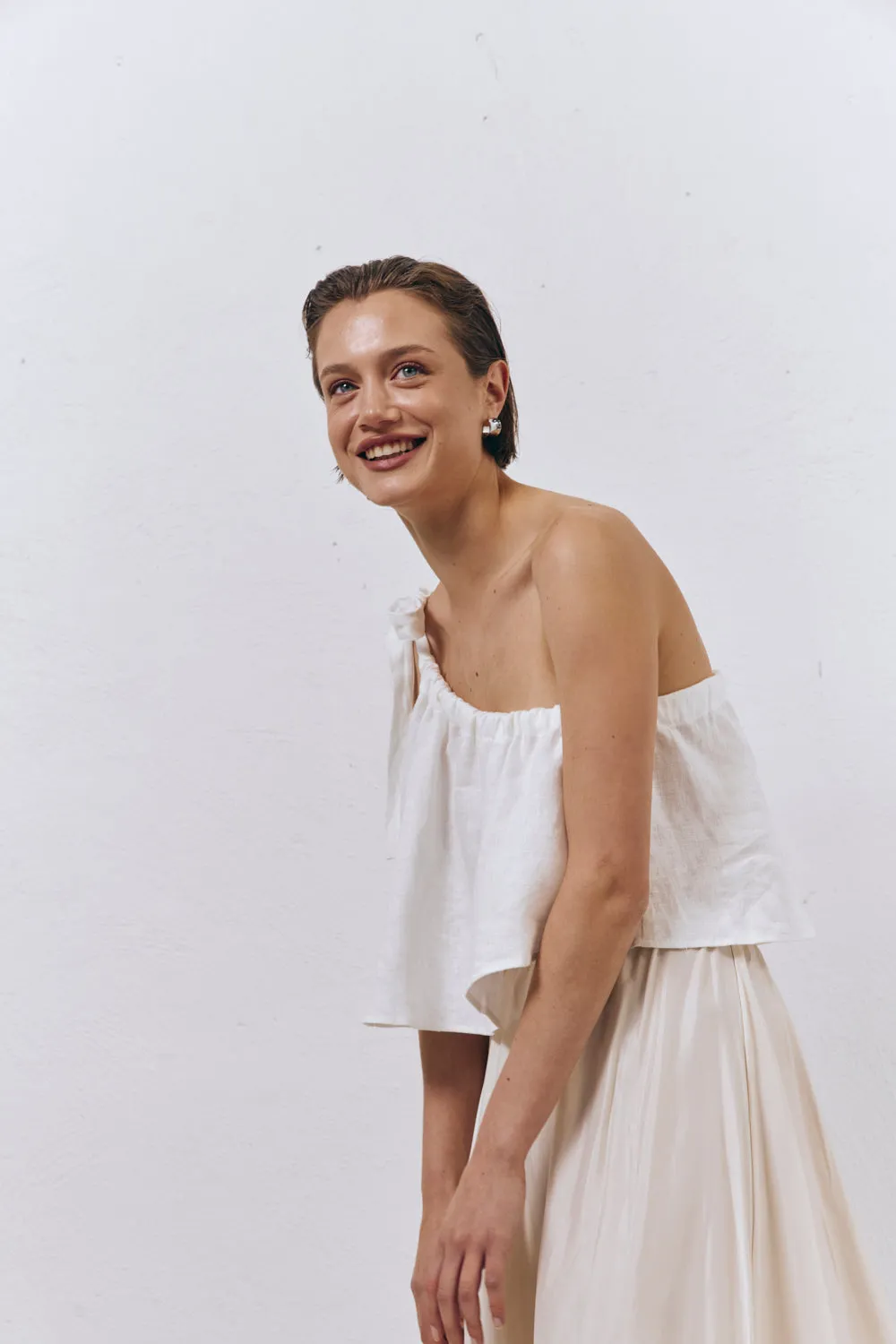 Slow Living Linen Top White sold by Verge Girl product image thumbnail 2