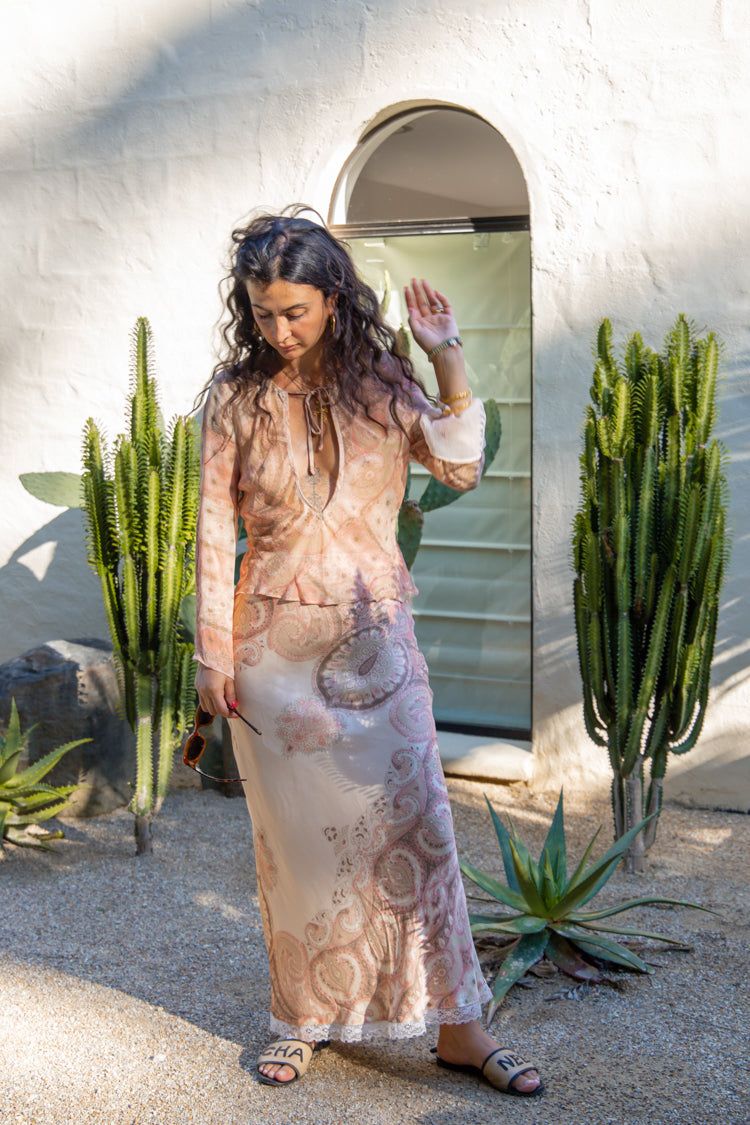 Paloma Bias Cut Maxi Skirt Paisley sold by Verge Girl product image thumbnail 4