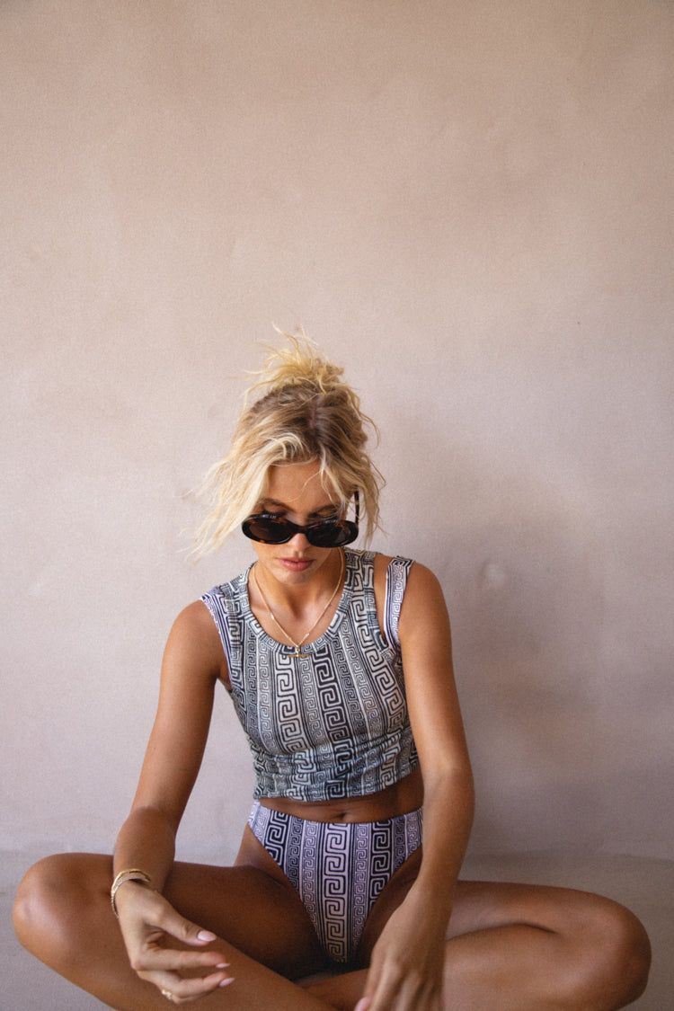 VRG GRL Milos Romance Tank // Black Geo sold by Verge Girl