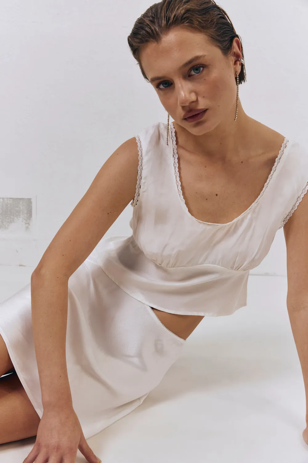 Vintage Lover Bias Cut Mini Skirt White sold by Verge Girl product image thumbnail 5