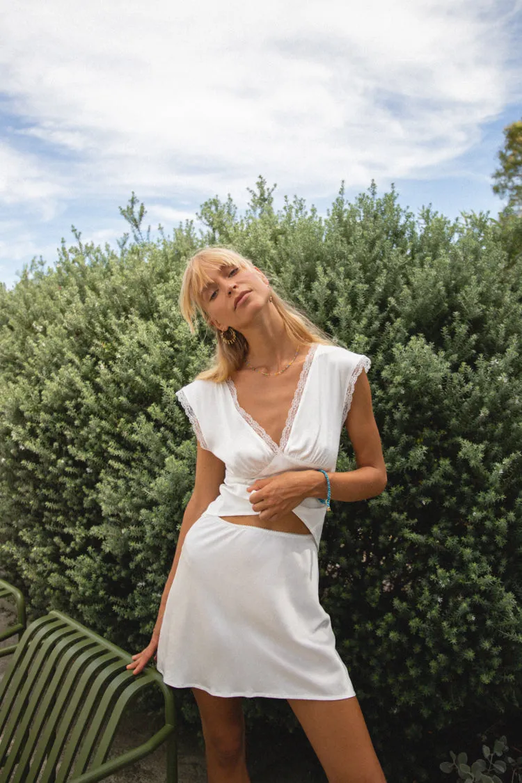 Vintage Lover Bias Cut Mini Skirt White sold by Verge Girl product image thumbnail 2