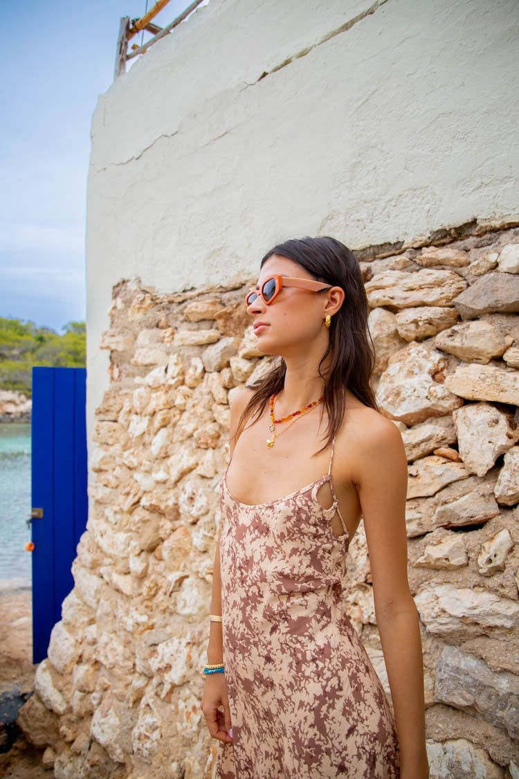 VRG GRL Sant Andrea Bias Cut Maxi Dress // Tan sold by Verge Girl product image thumbnail 7