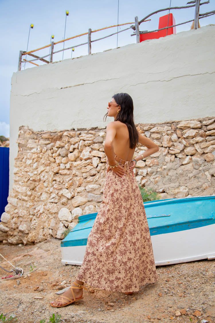 VRG GRL Sant Andrea Bias Cut Maxi Dress // Tan sold by Verge Girl product image thumbnail 4