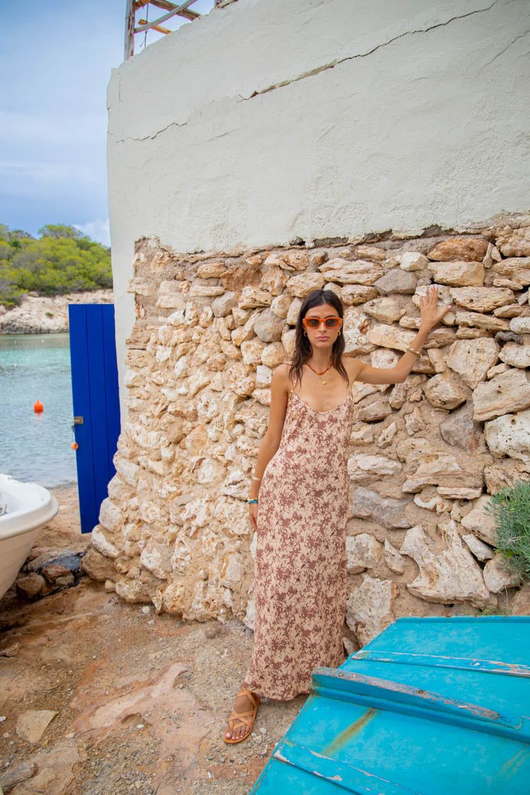 VRG GRL Sant Andrea Bias Cut Maxi Dress // Tan sold by Verge Girl product image thumbnail 3