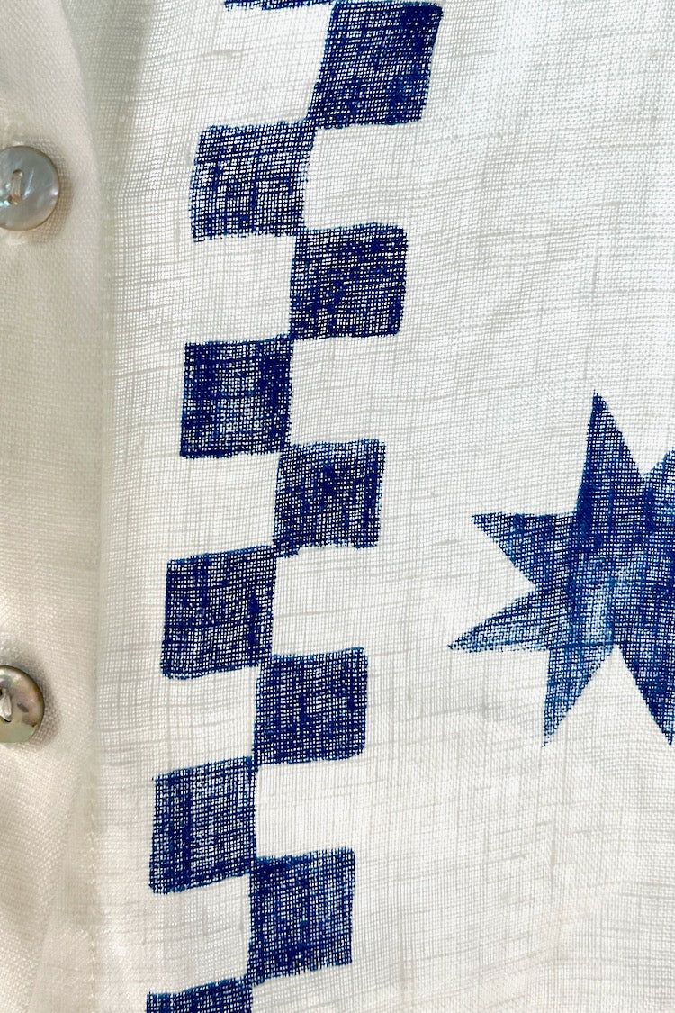 Mediterranean Blue Linen Button Front Shirt Blue sold by Verge Girl product image thumbnail 10