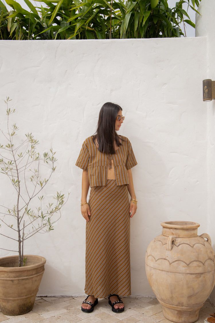 Italian Streets Bias Cut Maxi Skirt Stripe sold by Verge Girl product image thumbnail 6