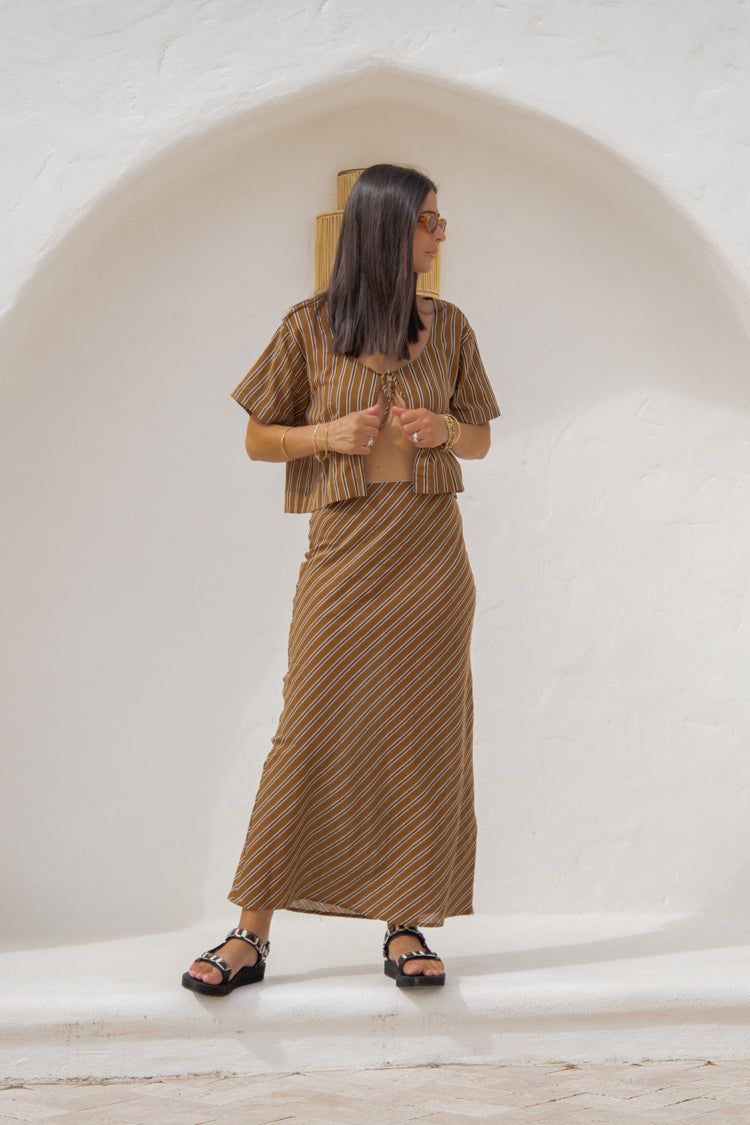 Italian Streets Bias Cut Maxi Skirt Stripe sold by Verge Girl product image thumbnail 9