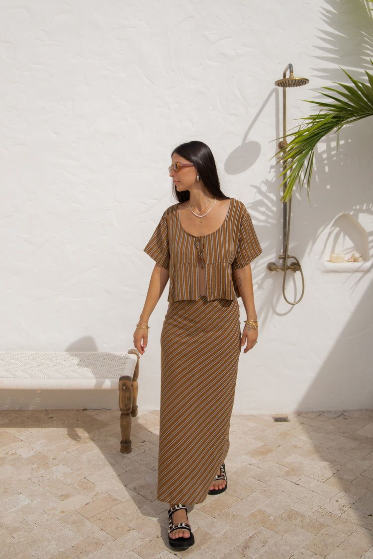 Italian Streets Bias Cut Maxi Skirt Stripe sold by Verge Girl product image thumbnail 4