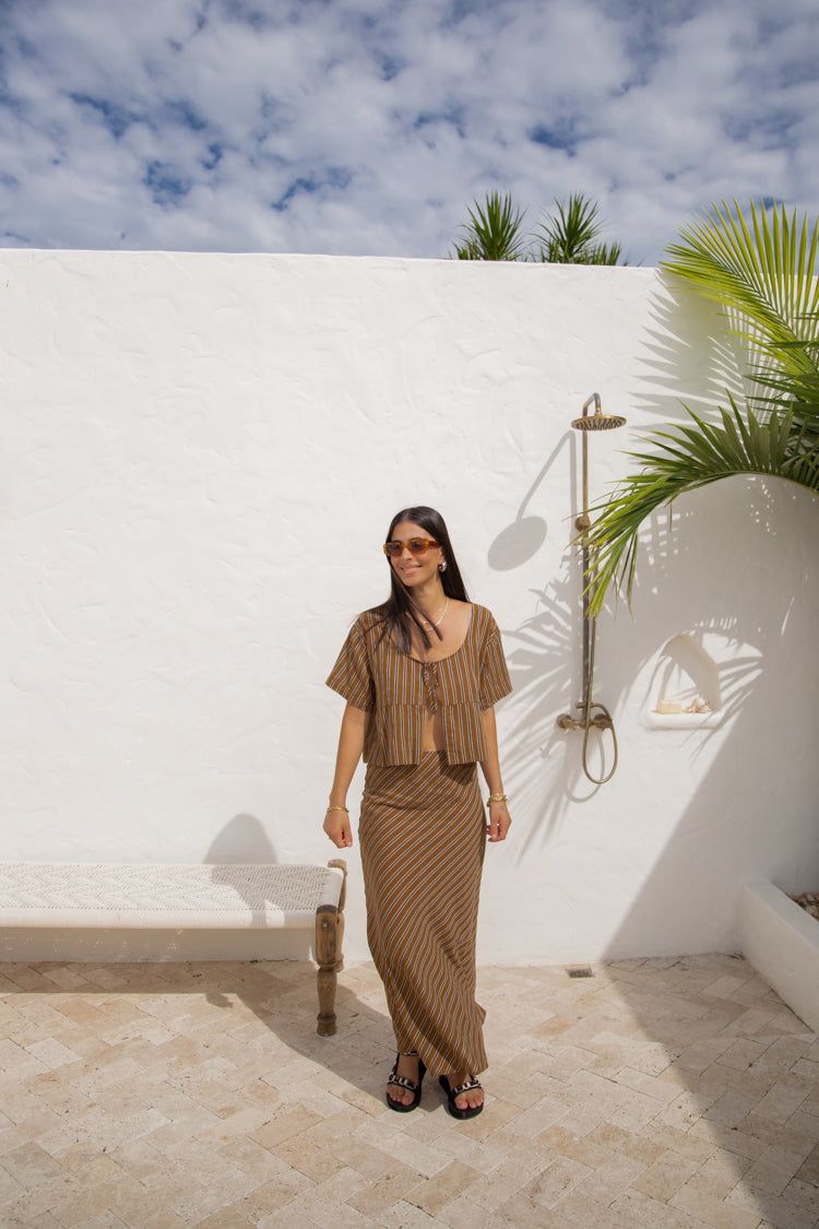 Italian Streets Bias Cut Maxi Skirt Stripe sold by Verge Girl product image thumbnail 5