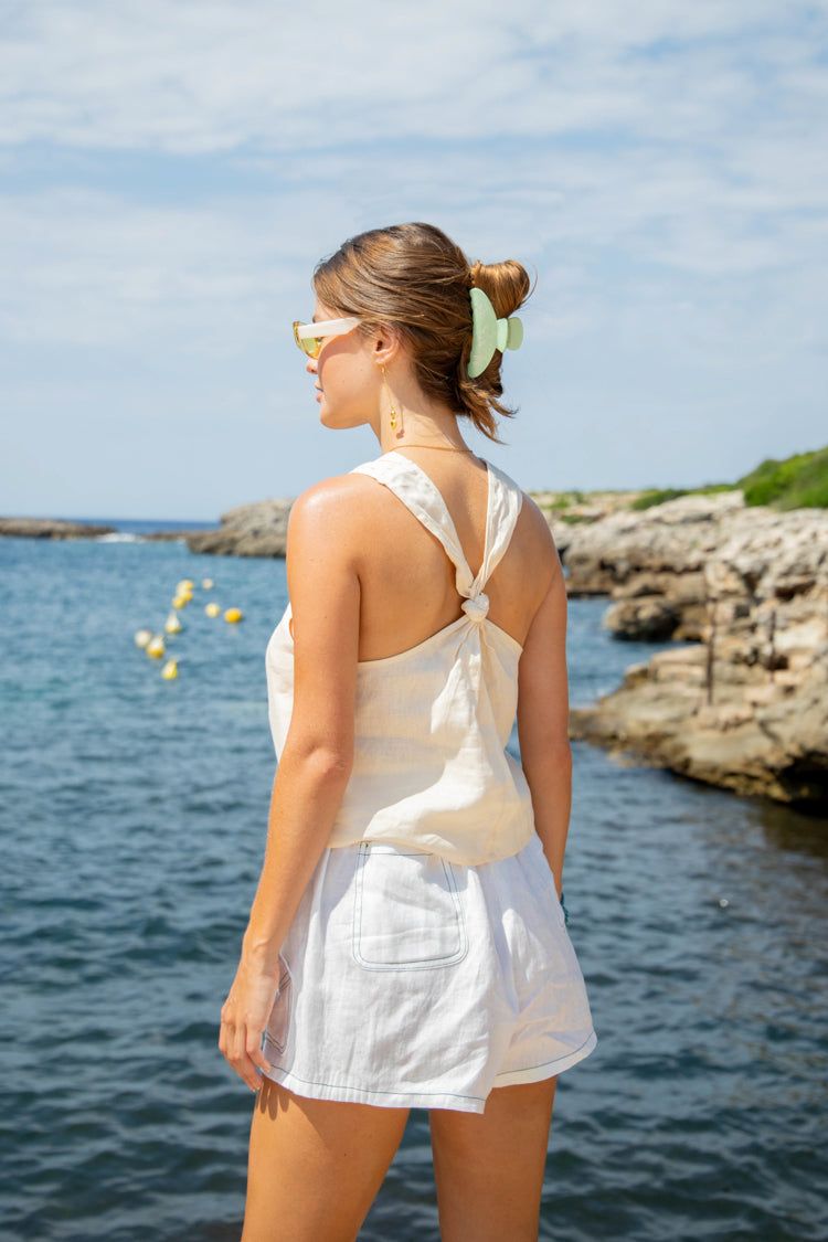 Allora Linen Top Cream sold by Verge Girl product image thumbnail 7