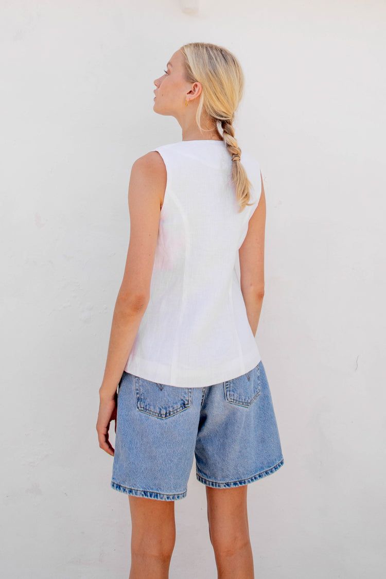 VRG GRL Poet Linen Vest // White sold by Verge Girl product image thumbnail 9