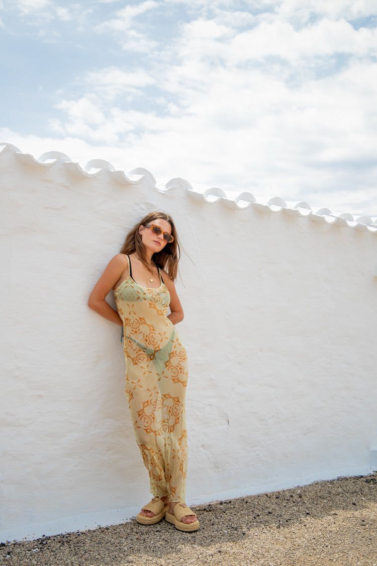 VRG GRL Summer Solstice Bias Cut Maxi Dress // Lemon sold by Verge Girl product image thumbnail 6