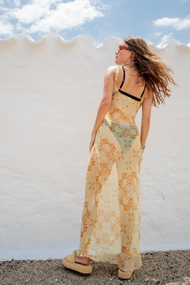 VRG GRL Summer Solstice Bias Cut Maxi Dress // Lemon sold by Verge Girl product image thumbnail 9