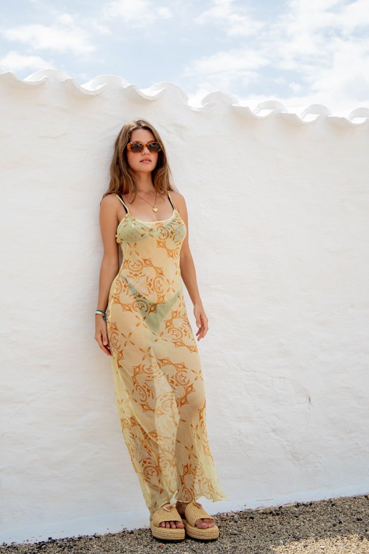 VRG GRL Summer Solstice Bias Cut Maxi Dress // Lemon sold by Verge Girl product image thumbnail 8