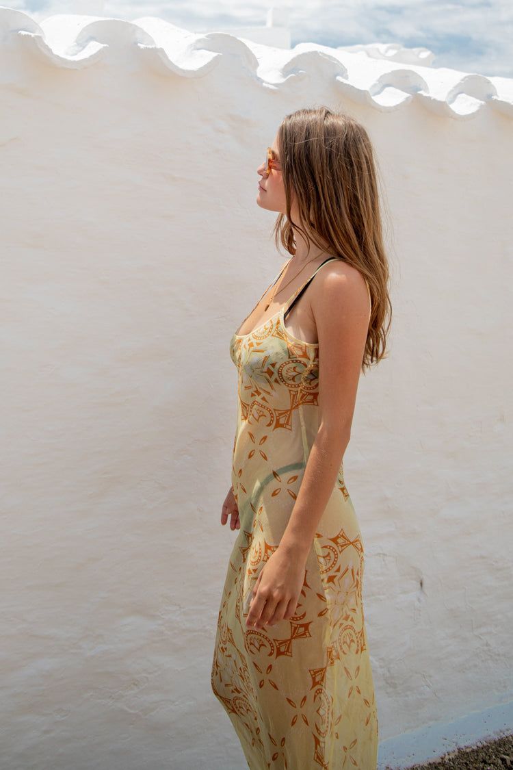 Summer Solstice Bias Cut Maxi Dress Lemon sold by Verge Girl product image thumbnail 5