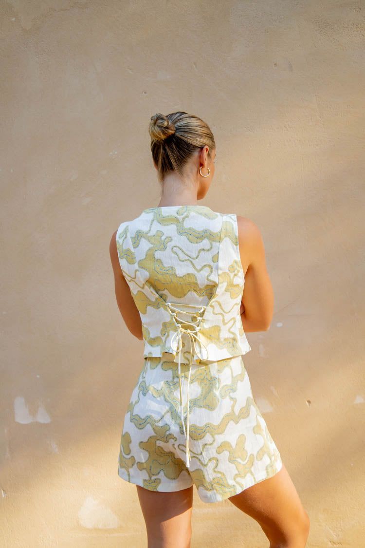 VRG GRL Cosmos Linen Shorts // Tropic sold by Verge Girl product image thumbnail 8