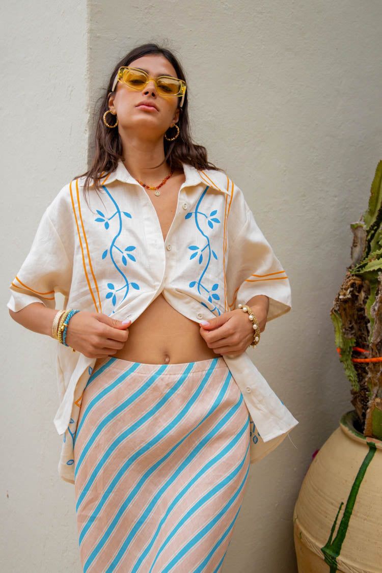 VRG GRL Tularosa Bias Cut Linen Maxi Skirt // Spritz sold by Verge Girl product image thumbnail 6