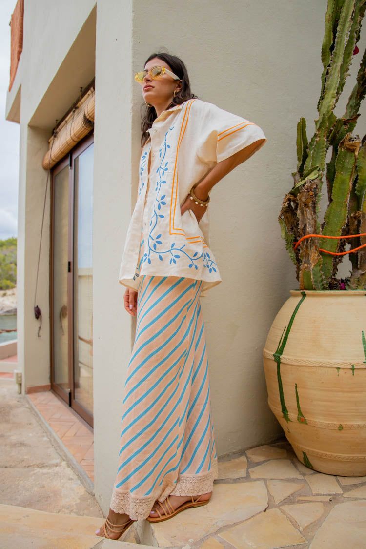 VRG GRL Tularosa Bias Cut Linen Maxi Skirt // Spritz sold by Verge Girl product image thumbnail 7