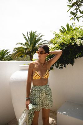 Sun Seeker Linen Shorts Sage made by Verge Girl