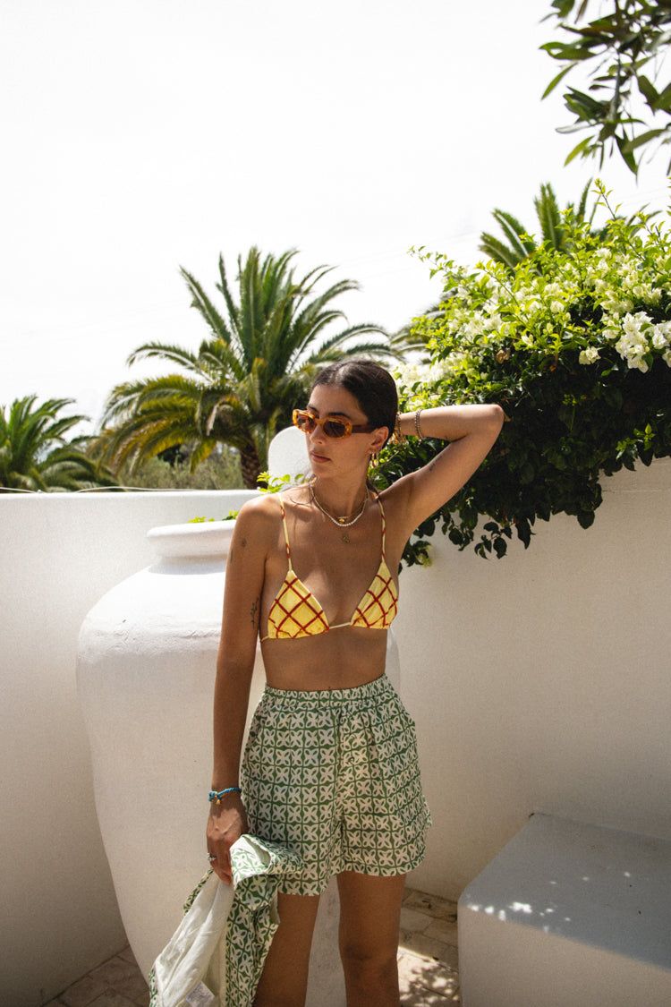 Sun Seeker Linen Shorts Sage sold by Verge Girl