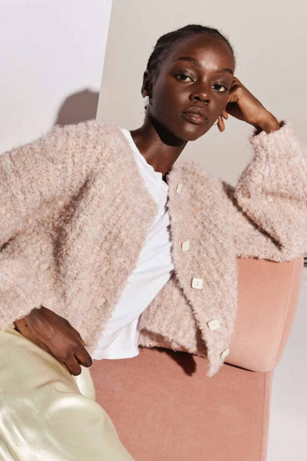 Elsie Knit Cardigan Mauve sold by Verge Girl product image thumbnail 3