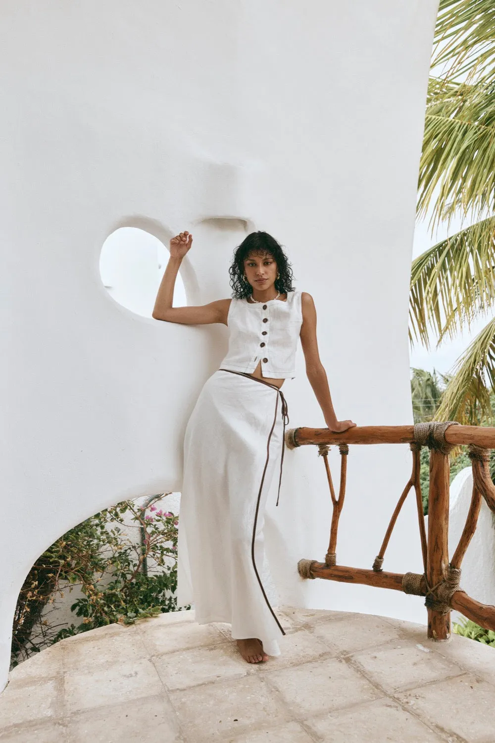 Palais Linen Top White sold by Verge Girl product image thumbnail 3