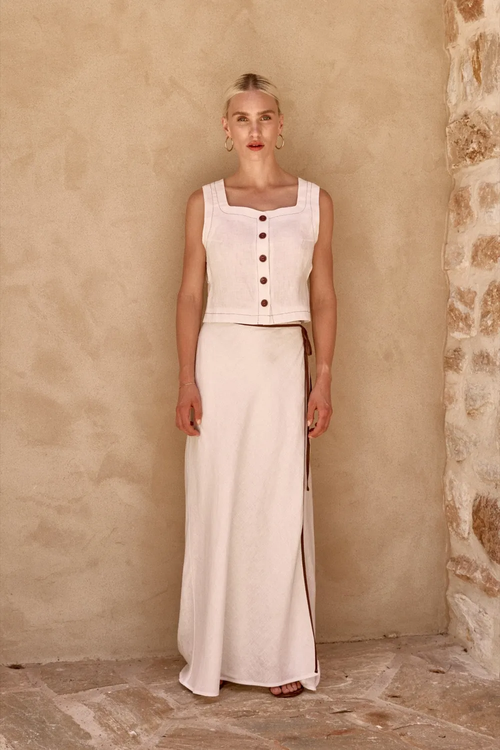 Palais Linen Top White sold by Verge Girl product image thumbnail 4