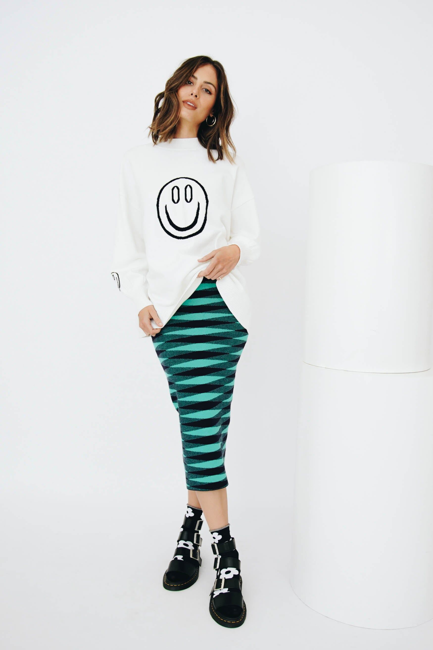 VRG GRL Only Eyes For You Knit Midi Dress // Teal sold by Verge Girl product image thumbnail 7