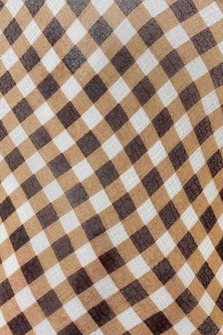 VRG GRL Country & Culture Bias Cut Mini Dress // Brown Check sold by Verge Girl product image thumbnail 9