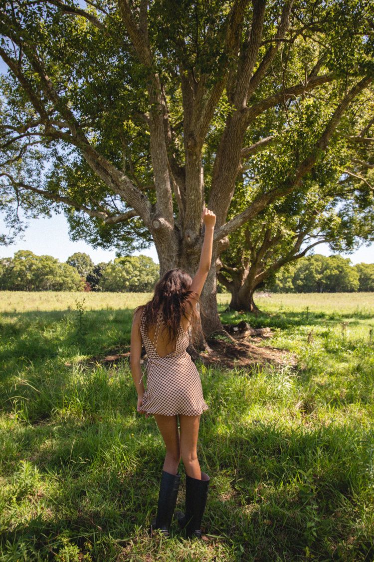 VRG GRL Country & Culture Bias Cut Mini Dress // Brown Check sold by Verge Girl product image thumbnail 5