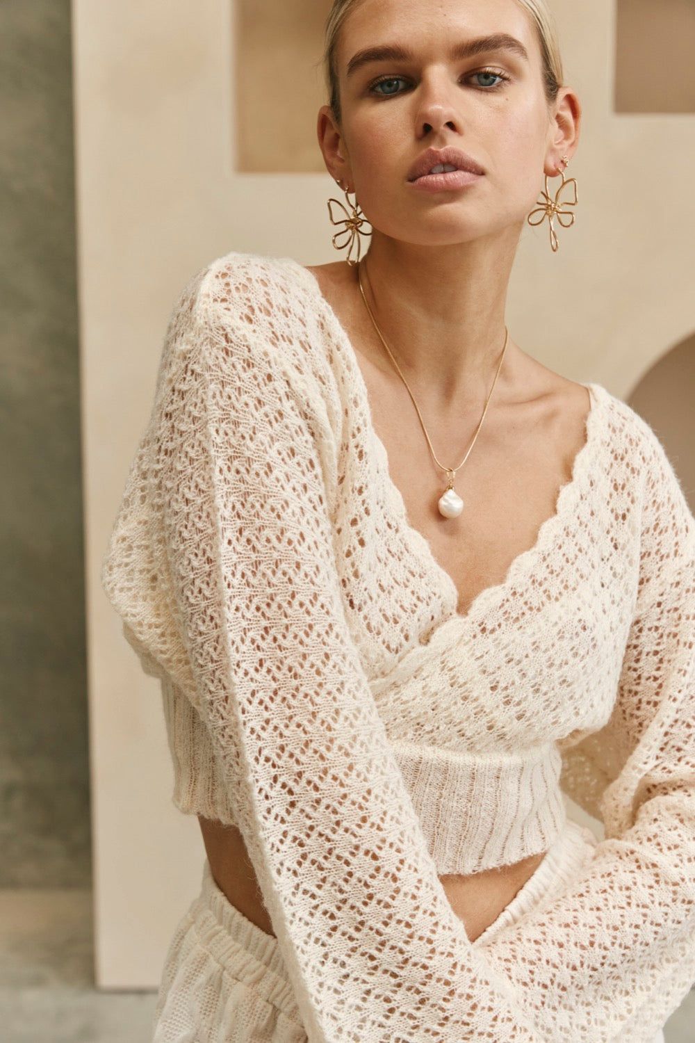 Margot Knit Top Cream sold by Verge Girl