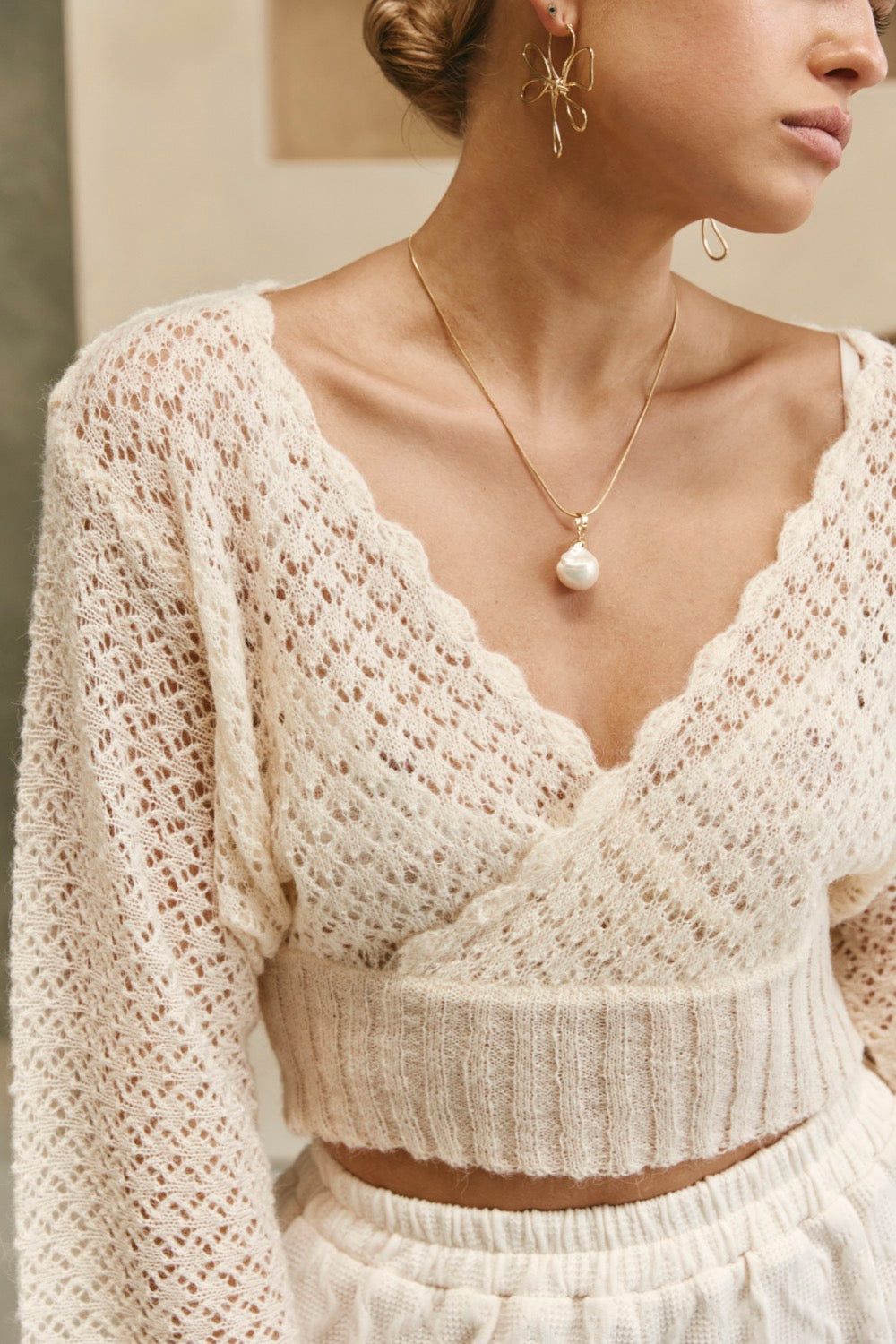 Margot Knit Top Cream sold by Verge Girl product image thumbnail 3