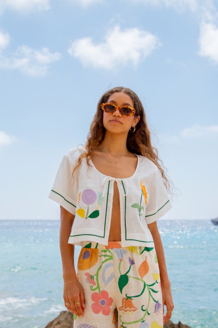 VRG GRL Fleuriste Linen Smock Top sold by Verge Girl