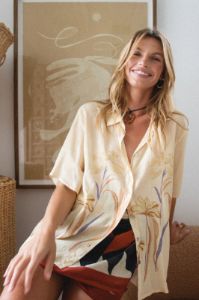 VRG GRL Heat Wave Button Up Shirt // Cream sold by Verge Girl