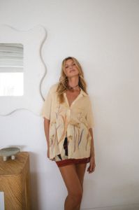 VRG GRL Heat Wave Button Up Shirt // Cream sold by Verge Girl