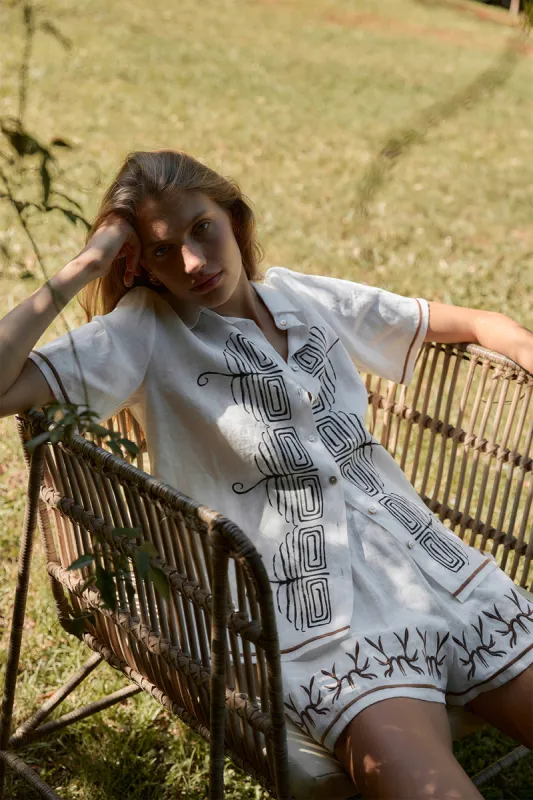 Terra Linen Shirt X Emma Rushton sold by Verge Girl