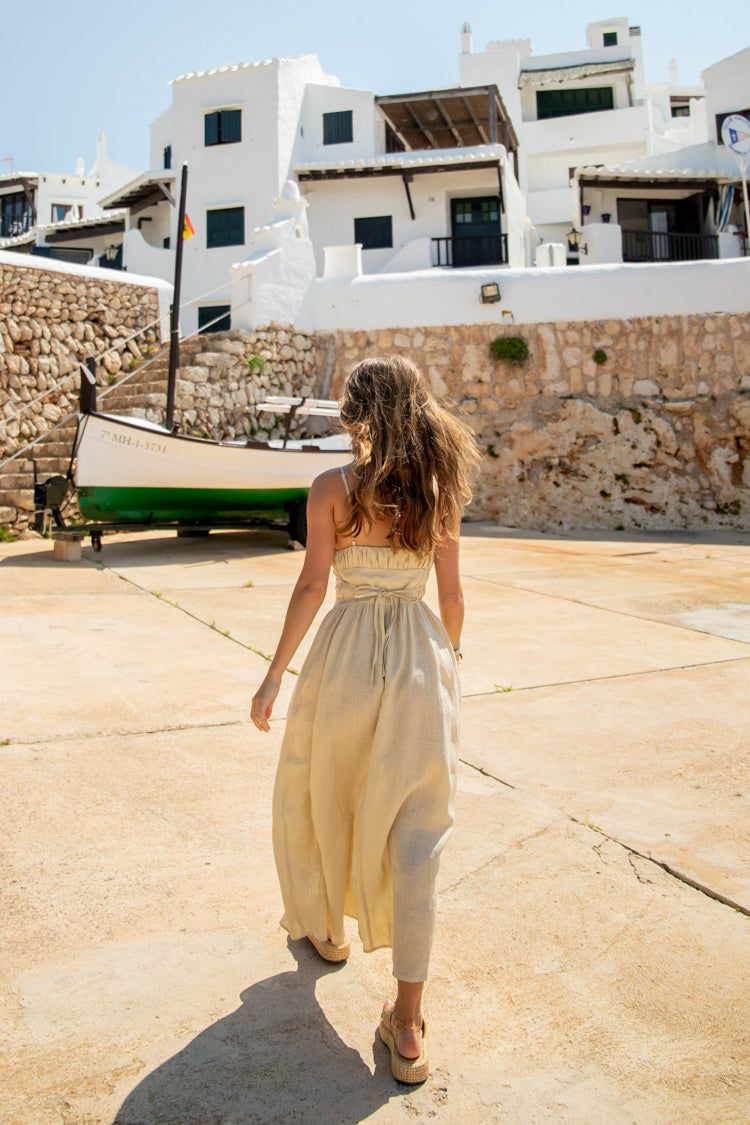 VRG GRL Es Paradis Linen Midi Dress // Natural sold by Verge Girl product image thumbnail 4