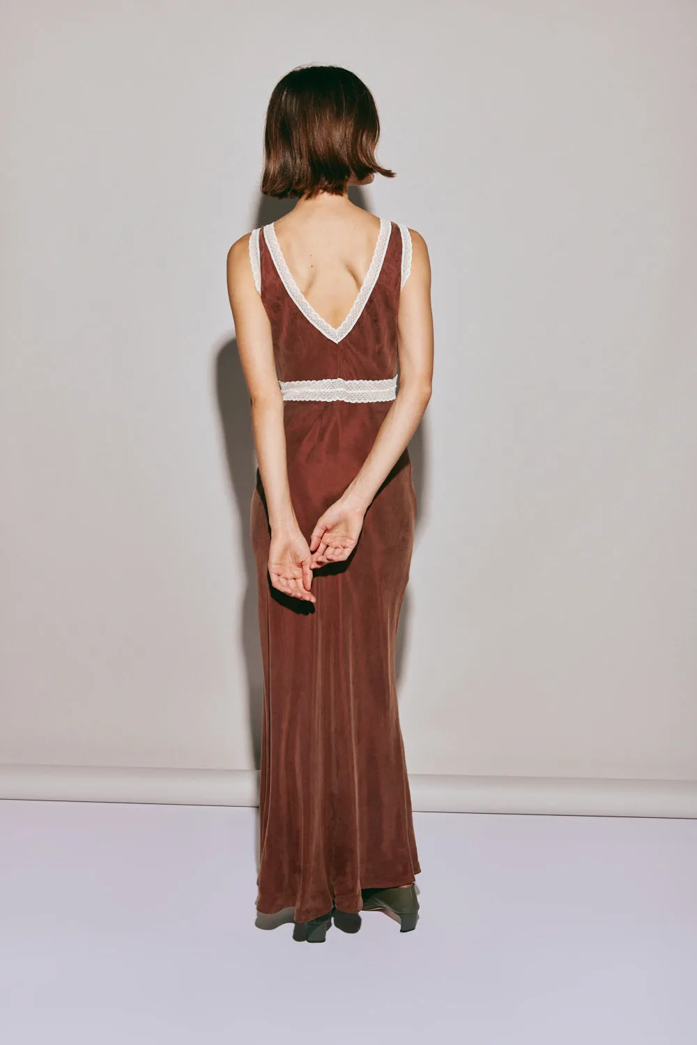 Meet Me On The Dance Floor Bias Cut Maxi Dress Umber sold by Verge Girl product image thumbnail 4