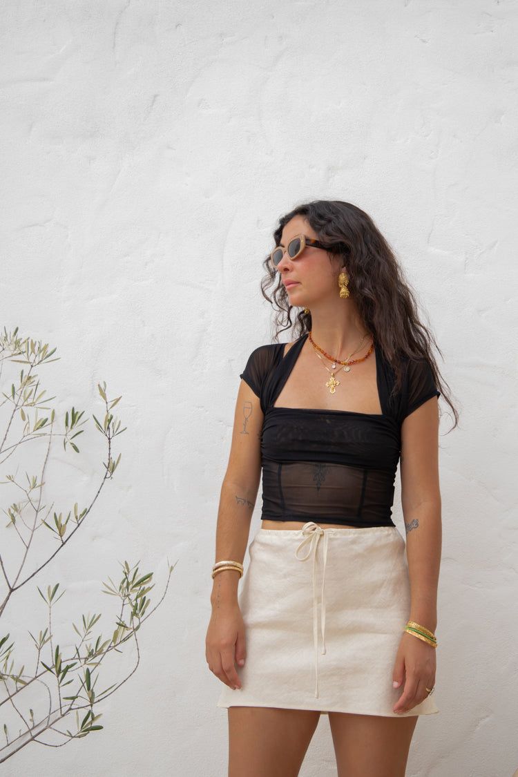 Del Carmen Mesh Top Black sold by Verge Girl