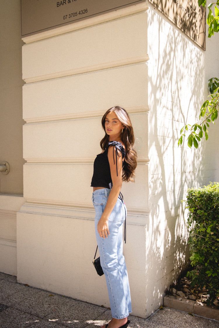 VRG GRL Rue Jean Lace Up Top // Black sold by Verge Girl product image thumbnail 3