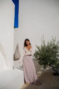 Carmine Bias Cut Maxi Skirt Mauve sold by Verge Girl