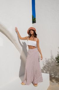 Carmine Bias Cut Maxi Skirt Mauve sold by Verge Girl