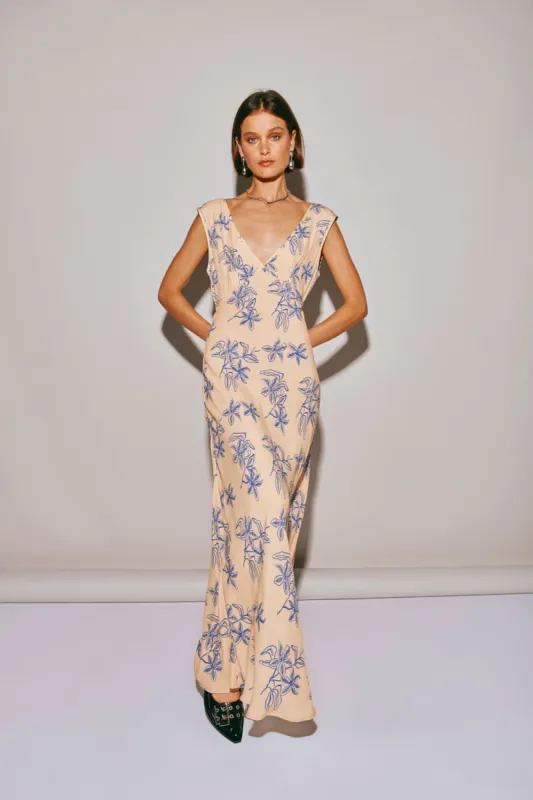 Sunlit Isle Bias Cut Maxi Dress Iris sold by Verge Girl