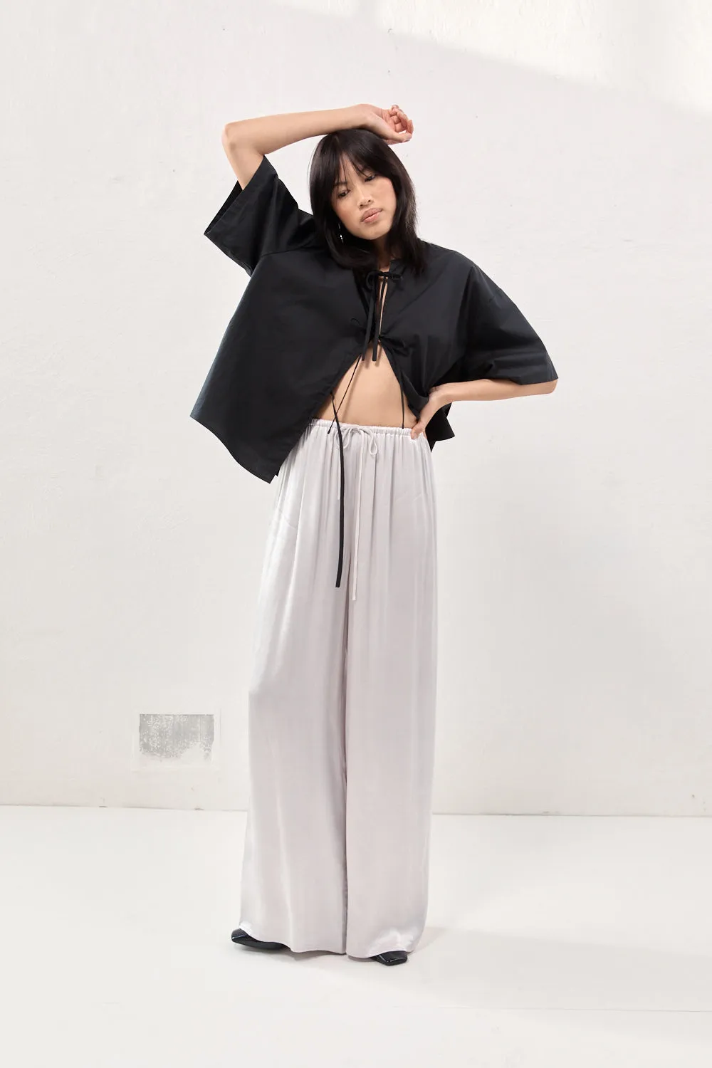 Merci Satin Pants Silver sold by Verge Girl