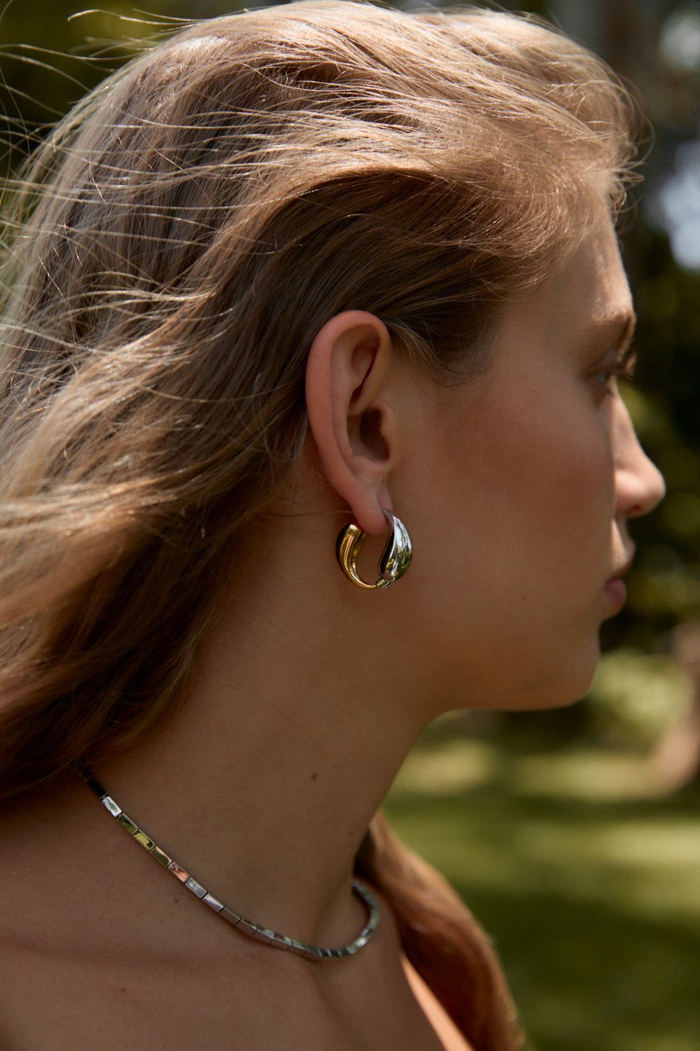 Etta Hoops Two Toned sold by Verge Girl