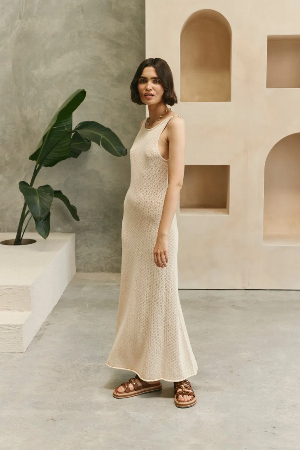 Under The Sun Knit Maxi Dress Cream sold by Verge Girl product image thumbnail 4